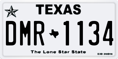 TX license plate DMR1134