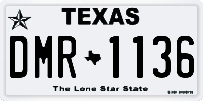 TX license plate DMR1136
