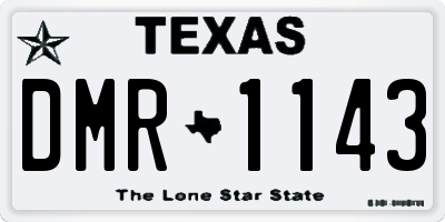 TX license plate DMR1143