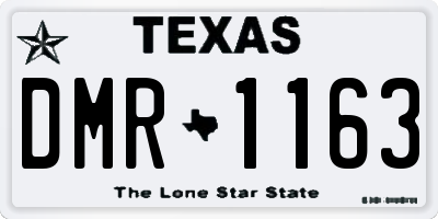 TX license plate DMR1163