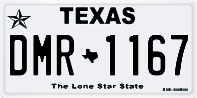 TX license plate DMR1167