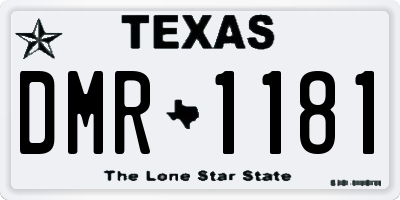 TX license plate DMR1181