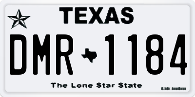 TX license plate DMR1184