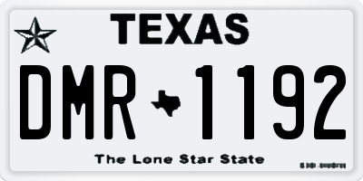 TX license plate DMR1192