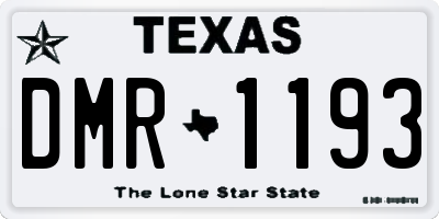 TX license plate DMR1193