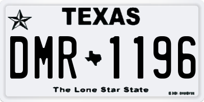 TX license plate DMR1196