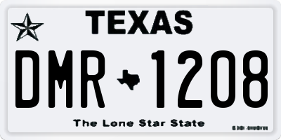 TX license plate DMR1208