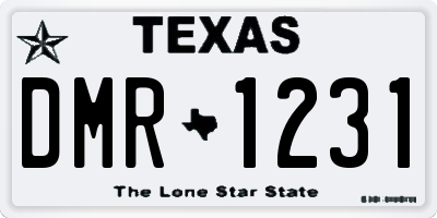 TX license plate DMR1231