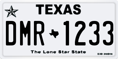 TX license plate DMR1233