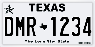 TX license plate DMR1234