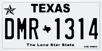 TX license plate DMR1314