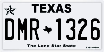 TX license plate DMR1326