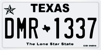 TX license plate DMR1337