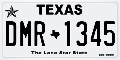 TX license plate DMR1345