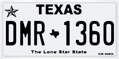 TX license plate DMR1360