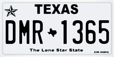 TX license plate DMR1365