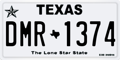 TX license plate DMR1374