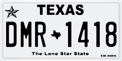 TX license plate DMR1418