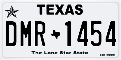 TX license plate DMR1454