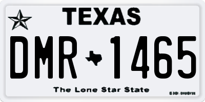 TX license plate DMR1465