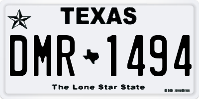 TX license plate DMR1494