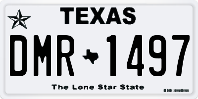 TX license plate DMR1497