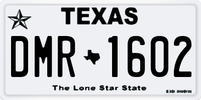 TX license plate DMR1602
