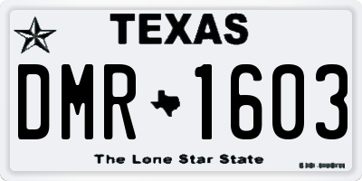 TX license plate DMR1603
