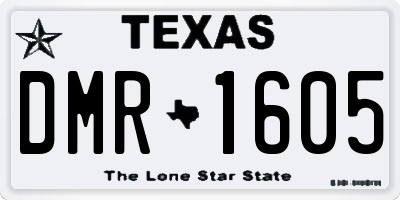 TX license plate DMR1605