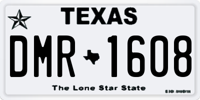 TX license plate DMR1608