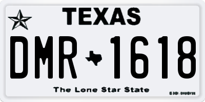 TX license plate DMR1618