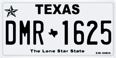 TX license plate DMR1625