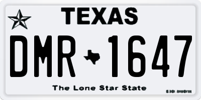 TX license plate DMR1647