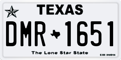 TX license plate DMR1651