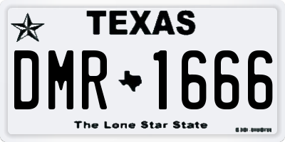TX license plate DMR1666