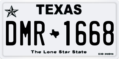 TX license plate DMR1668