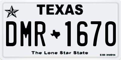 TX license plate DMR1670