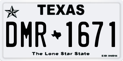 TX license plate DMR1671