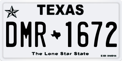 TX license plate DMR1672