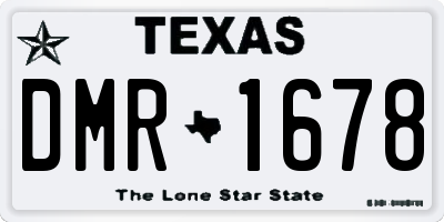 TX license plate DMR1678