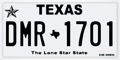 TX license plate DMR1701