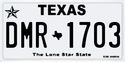 TX license plate DMR1703