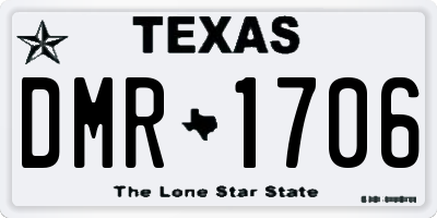 TX license plate DMR1706