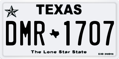 TX license plate DMR1707