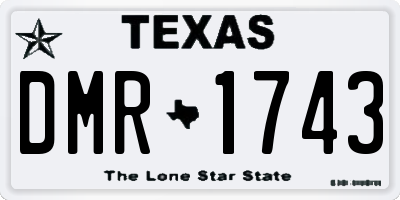TX license plate DMR1743