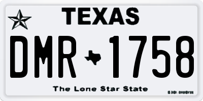 TX license plate DMR1758