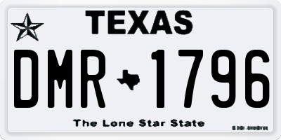 TX license plate DMR1796
