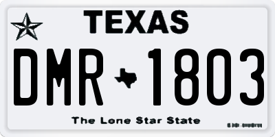 TX license plate DMR1803
