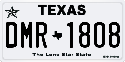 TX license plate DMR1808
