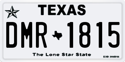TX license plate DMR1815